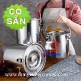 Xô inox 304 có nắp đậy kín - quai xách