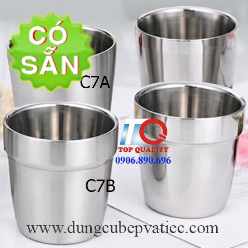 Ly inox nhỏ 2 lớp cách nhiệt, inox SUS 304 an toàn sức khỏe-dung tích ...