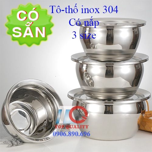 Thố inox 304 cao cấp có nắp - 3 size -5 lít -7 lít - 8 lít - hàng có ...