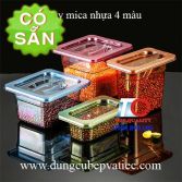 Khay GN mica nhựa màu có nắp 1/6 và 1/9