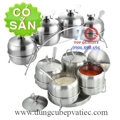 Bộ gia vị 4 lọ inox cao cấp