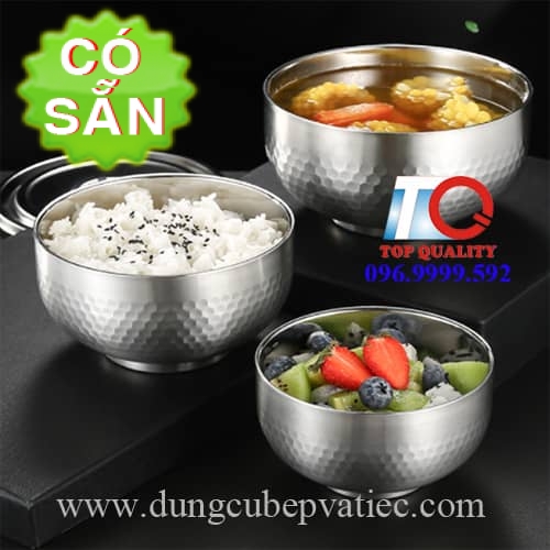 Tô inox 304 cách nhiệt có nắp đậy kín