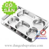 Khay cơm inox 304 6 ngăn có nắp inox