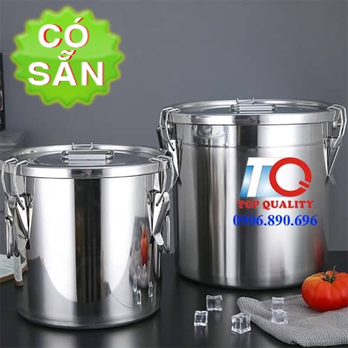 Thùng inox 304 1 lớp nắp đậy kín