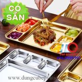 Khay inox 304 đựng thức ăn kèm ngăn chấm-nước sốt
