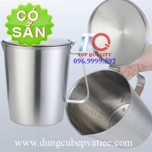 Ca inox 304 - chia vạch đong - có nắp