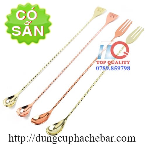 Muỗng khuấy bar - pha chế 2 đầu