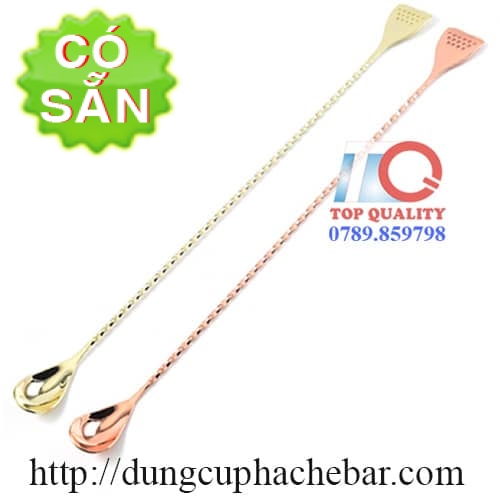 Thìa muỗng khuấy bar inox mạ vàng