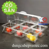Combo 6 khay có nắp chụp trưng bày topping