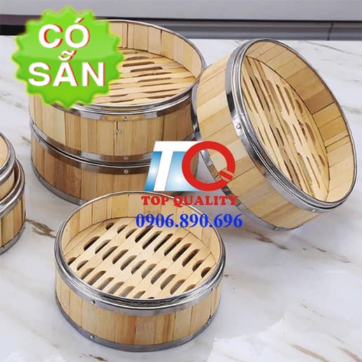 Xửng hấp tre viền inox