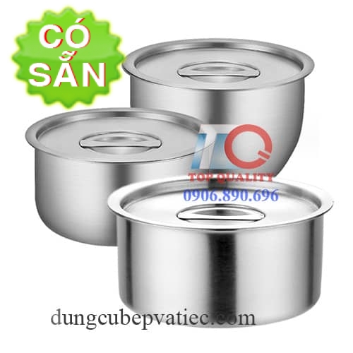 Thố inox 304 có nắp hấp chưng thức ăn