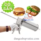 Súng bơm tương - sốt burger - salad - gà gán