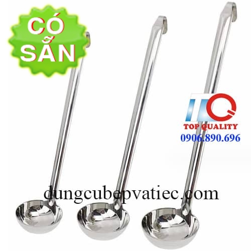 Vá inox - muôi inox cán móc (3 loại)