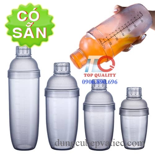 Bình lắc shaker pha chế cocktail bằng nhựa