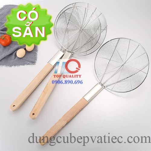 Top Quality cung cấp vợt lưới vòng inox cán gỗ, 5 size 24 - 26 - 28 ...