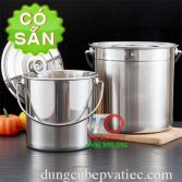 Xô inox 304 quai xách + có nắp