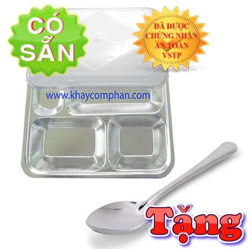 Khay cơm inox 4 ngăn Việt Nam