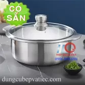 Nồi lẩu inox 304 nắp kiếng bếp từ 28-30-32-34-36cm