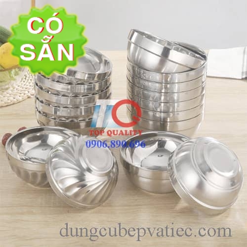 Tô chén bát thố inox 2 lớp cách nhiệt chống nóng