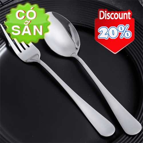 Muỗng nĩa inox cán dài, inox dày - loại muỗng cao cấp; có 2 bộ muỗng ...