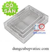 Rổ lưới inox 304-chữ nhật có 2 quai xách