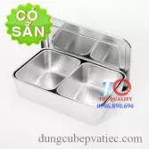 Hộp inox đựng gia vị 2 ngăn cao cấp