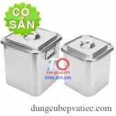 Thùng vuông inox 304 có nắp đậy và quai xách