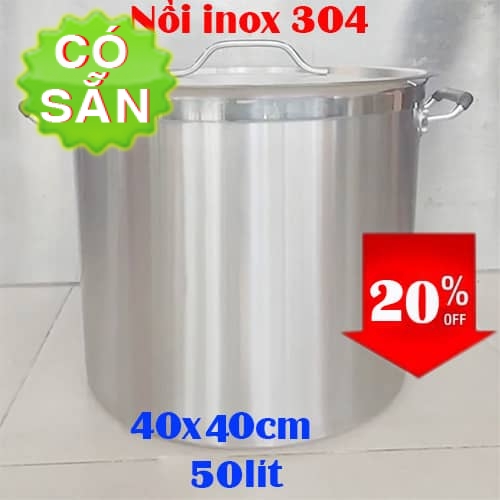 Nồi inox 304 40x40cm 3 đáy bếp từ công nghiệp - thanh lý