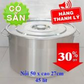 Nồi inox thấp 50cm dung tích 45 lít thanh lý giá rẻ