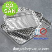 Khay inox có vỉ để ráo nước, ráo dầu, khay hấp, khay nướng