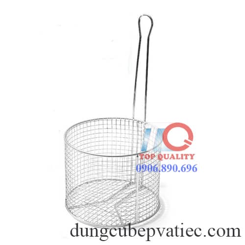 Rổ lưới tròn có tay cầm dùng chiên ngập dầu - trụng - chần