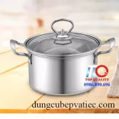 Nồi inox 30cm nắp kiếng 3 đáy dùng cho bếp từ bếp gas bếp hồng ngoại