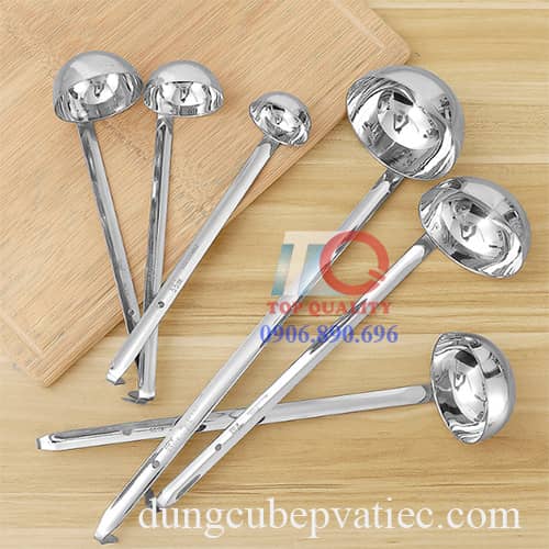 Vá Muôi Inox Múc Định Lượng Cán Móc 8 - 10 - 12 - 16 - 20 Oz