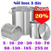 Nồi inox 304 3 đáy công nghiệp - nồi cao - nồi thấp - đủ size