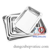 Khay mâm inox chữ nhật sâu + cạn nhiều size