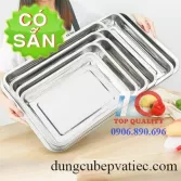 Khay mâm inox chữ nhật sâu + cạn nhiều size