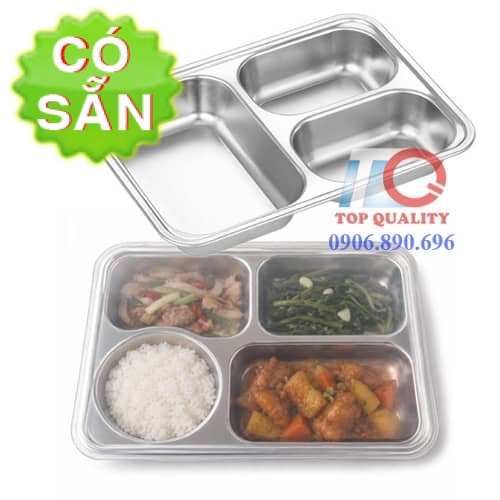 Khay cơm inox 304 cho học sinh mầm non, tiểu học – An toàn thực phẩm