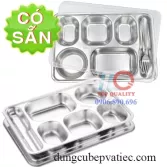 Khay cơm inox 304 6 ngăn có nắp inox