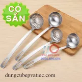 Bộ vá lẩu và vá lỗ inox cán dài- Bộ vá múc lẩu nhà hàng