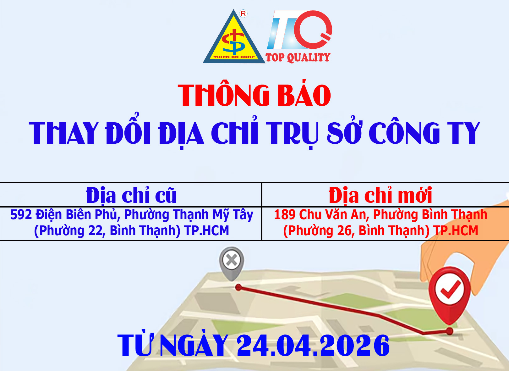 Thông báo đổi ĐC