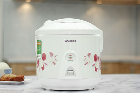 Nồi Cơm Điện Nắp Gài Panasonic PANC-SR-MEV18HRA 1.8L (Trắng Họa Tiết Hoa)