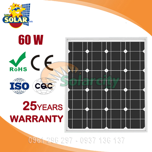 Pin Năng Lượng Mặt Trời Mono Solarcity  60w