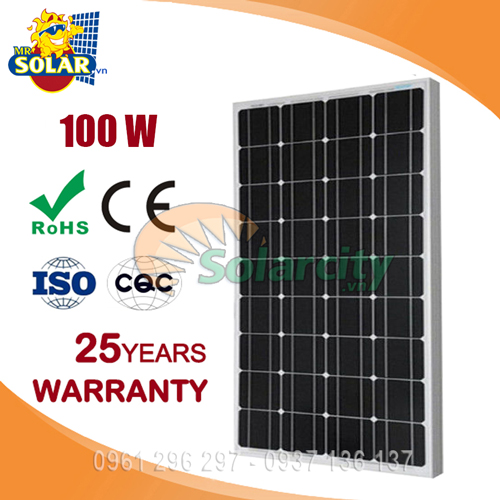 Pin Năng Lượng Mặt Trời Mono Solarcity 100w