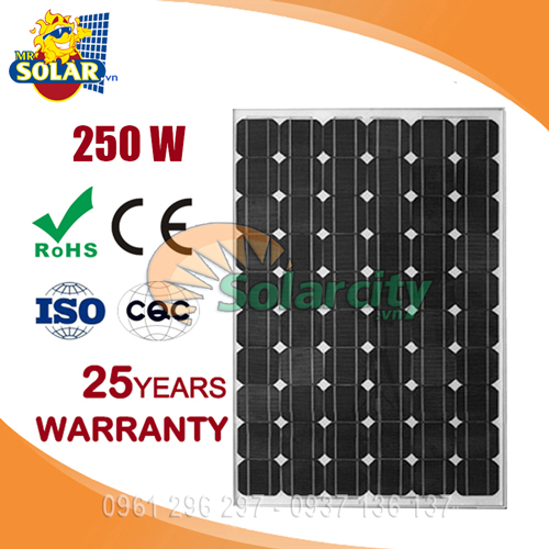 Pin Năng Lượng Mặt Trời Mono Solarcity 250w Điện Áp Thấp