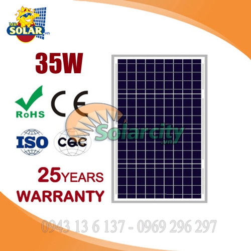 Tấm Pin Năng Lượng Mặt Trời Poly Soolarcity 35W