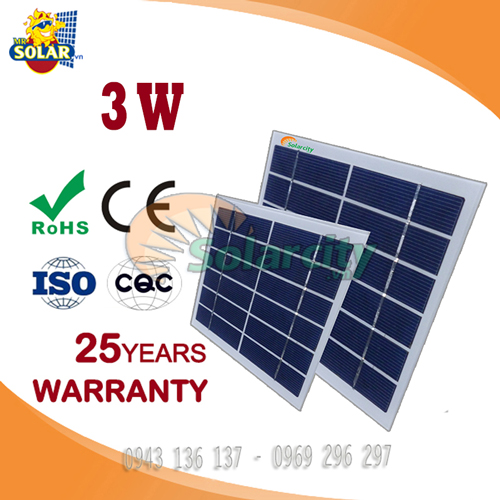 Tấm pin năng lượng mặt trời  Poly Solarcity 3w-5v