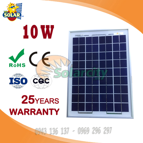 Tấm Pin Năng Lượng Mặt Trời Poly Solarcity 10W