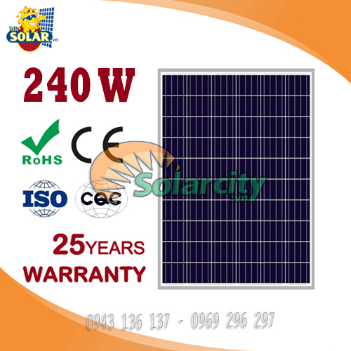 Tấm Pin Năng Lượng Mặt Trời Poly Solarcity 240w