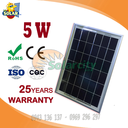 Tấm Pin Năng Lượng Mặt Trời poly Solarcity 5W