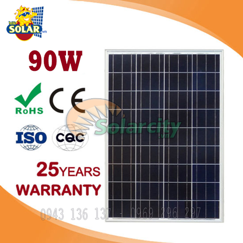 Tấm Pin Năng Lượng Mặt Trời Poly Solarcity 90w